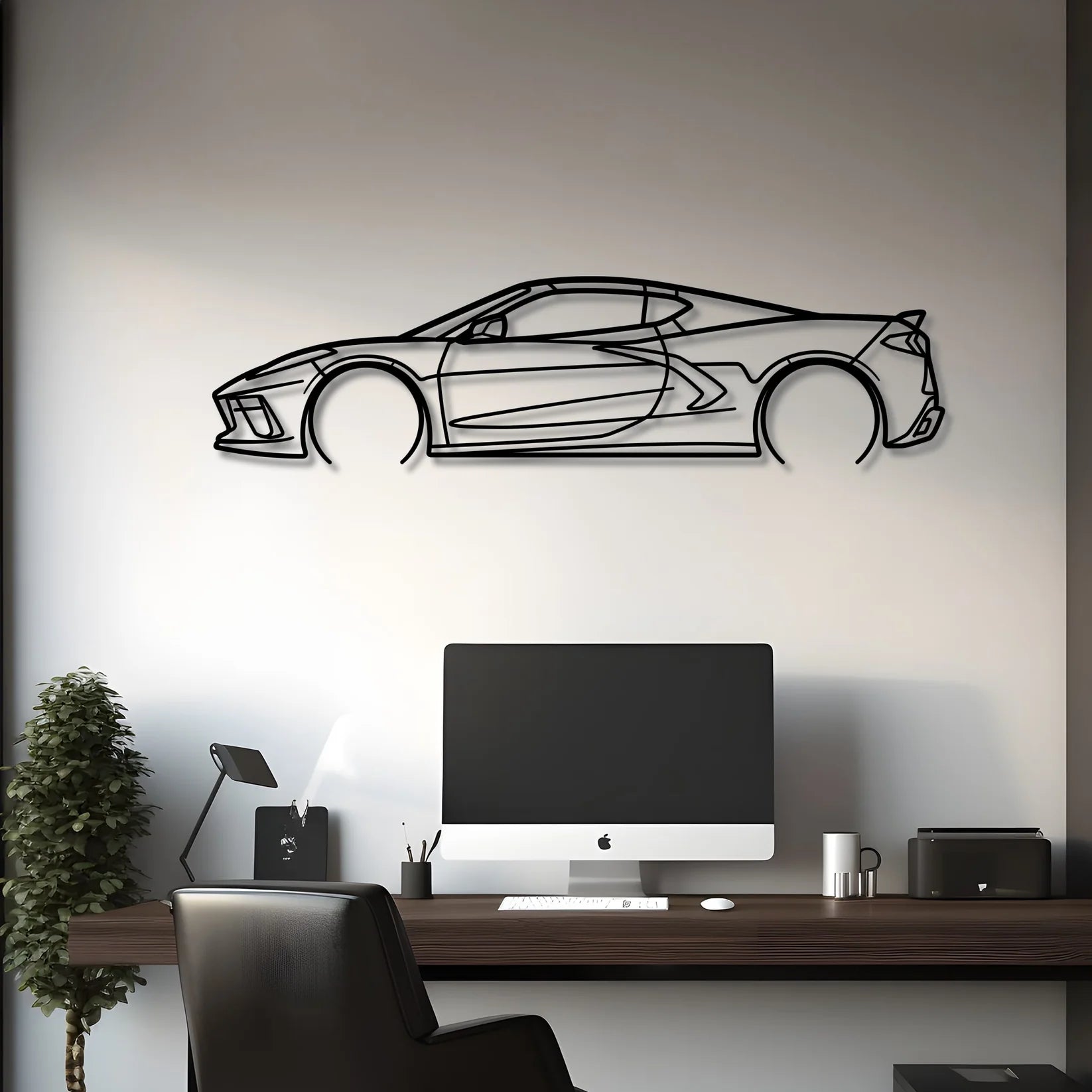 2021 Corvette C8 Metal Silhouette