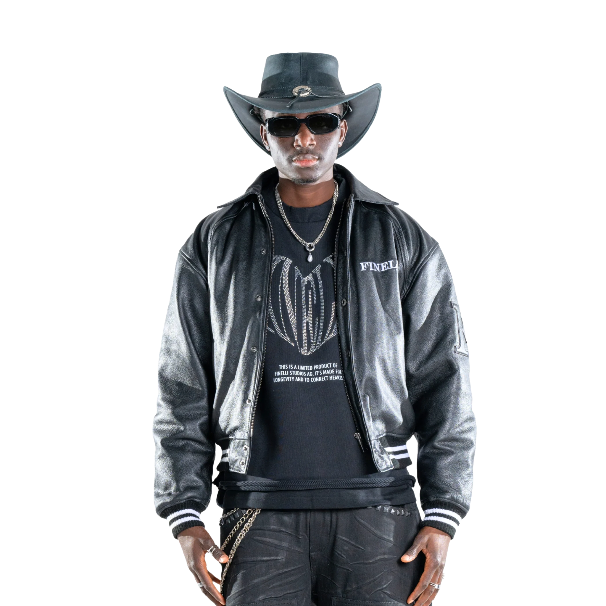 FINELLI F-HORSE LEATHER BOMBER JACKET
