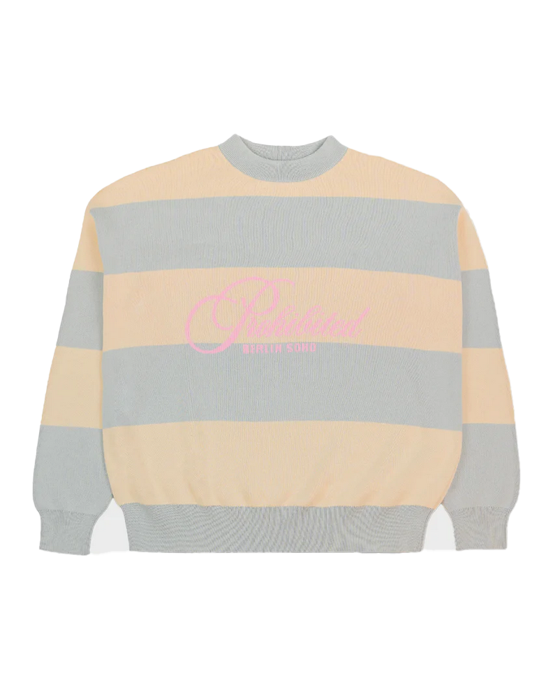 PROHIBITED SOHO STRIPED KNIT SWEATER GREY