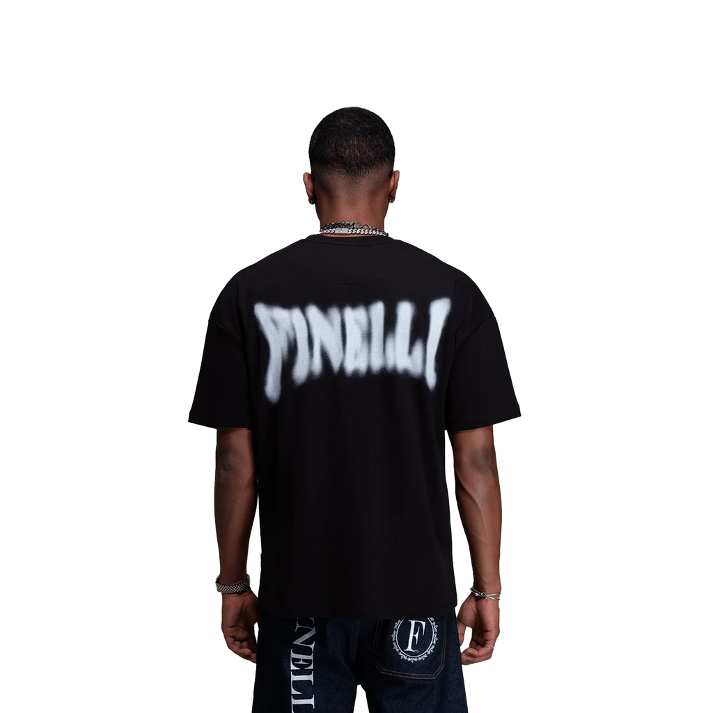 FINELLI DISTORTED BLACK LOGO TEE