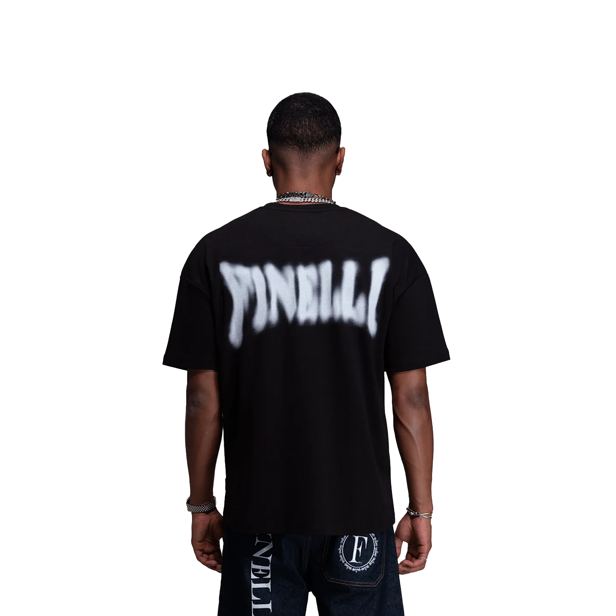 FINELLI DISTORTED BLACK LOGO TEE