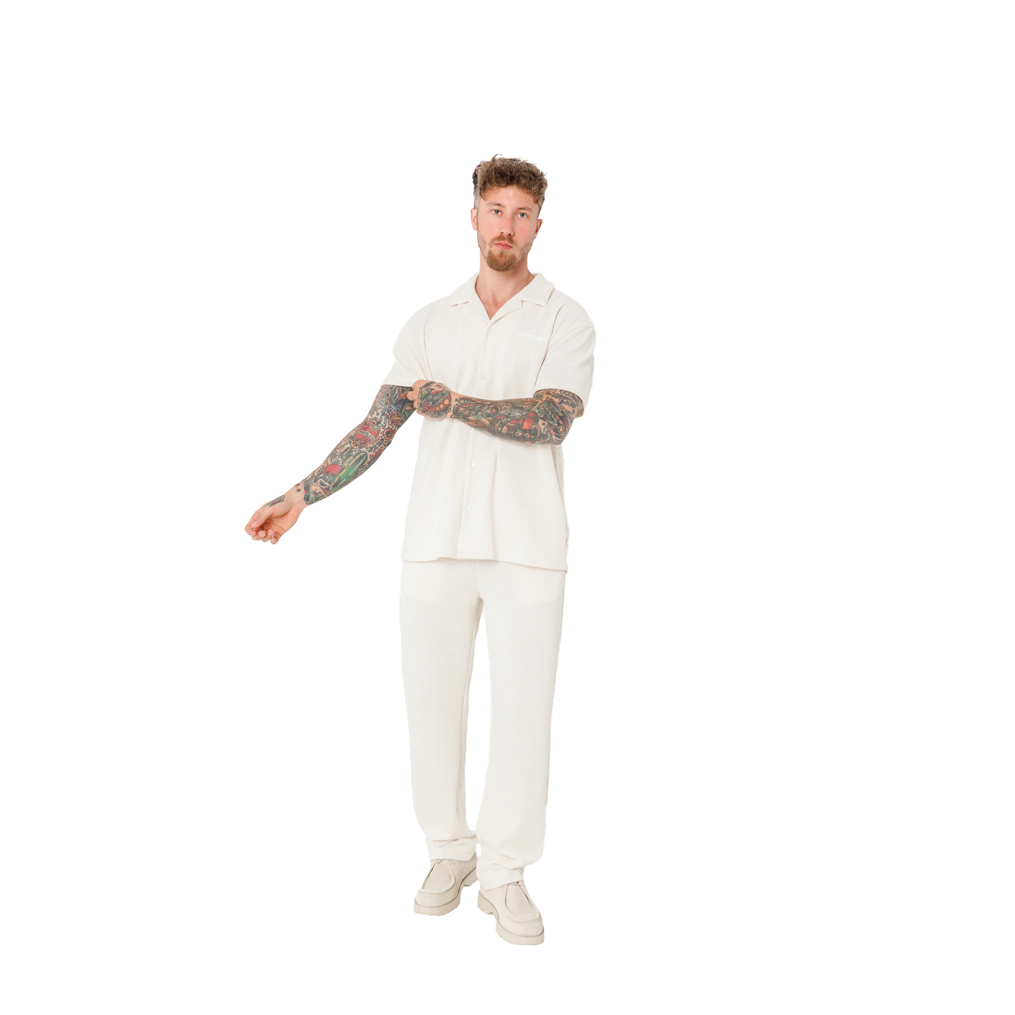 SIXTH JUNE CROCHETED BEIGE SHIRT