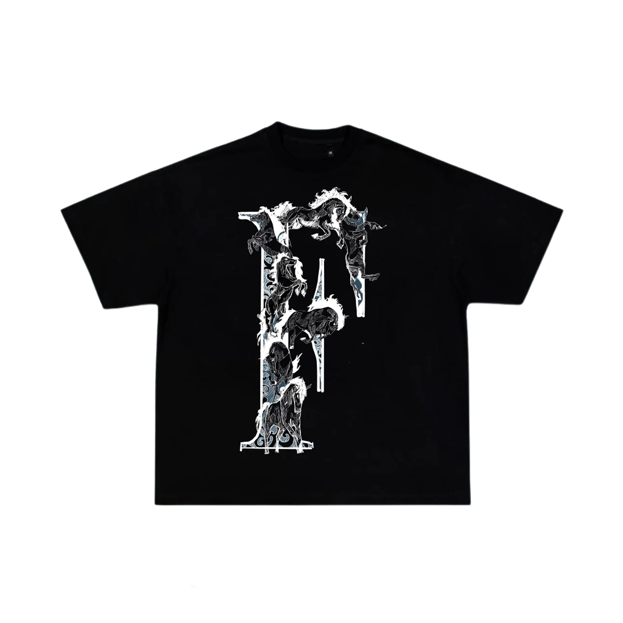 FINELLI "F" HORSE TEE BLACK