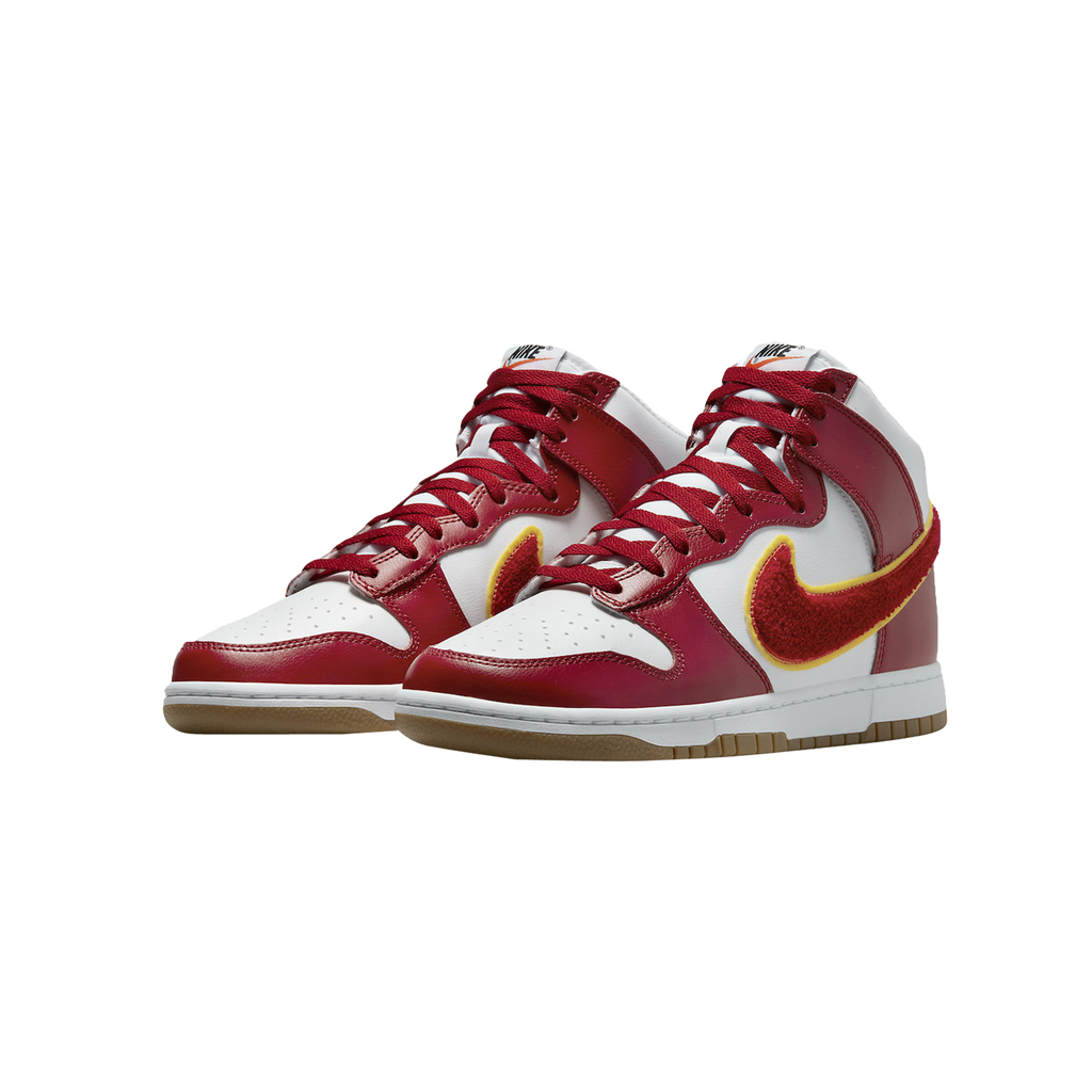 NIKE DUNK HIGH CHENILLE SWOOSH WHITE GYM RED