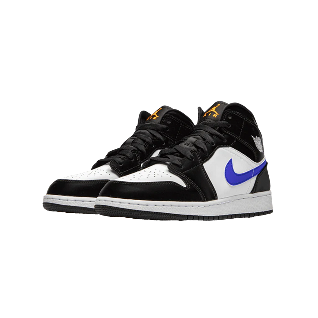 JORDAN 1 MID BLACK RACER BLUE WHITE
