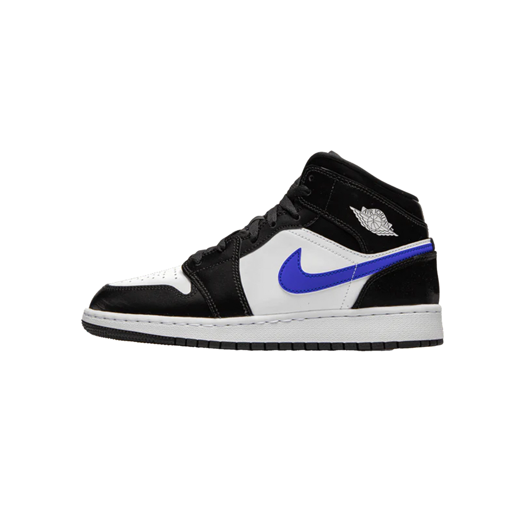 JORDAN 1 MID BLACK RACER BLUE WHITE