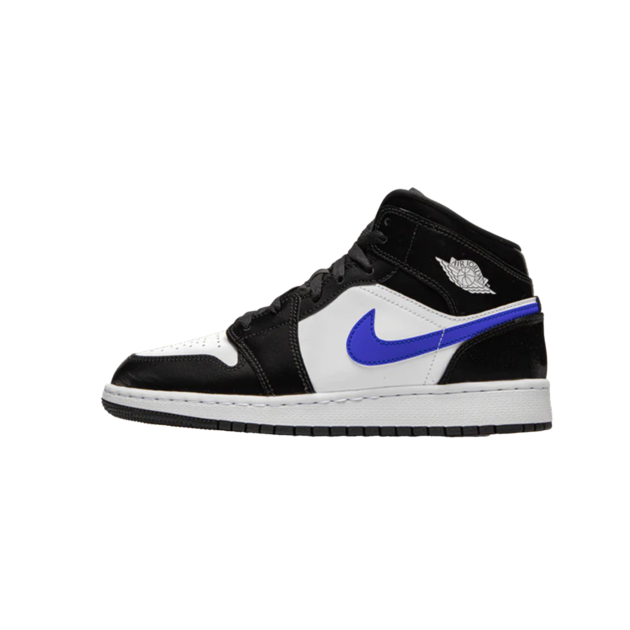 JORDAN 1 MID BLACK RACER BLUE WHITE