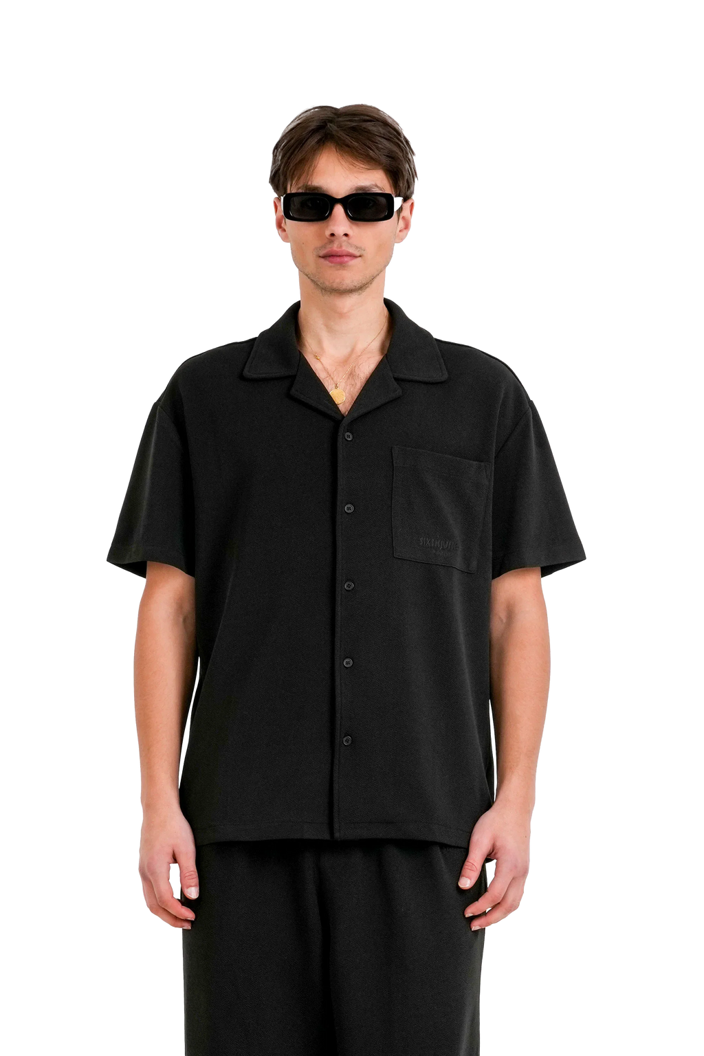 SIXTH JUNE CREPE FABRIC SHIRT BLACK