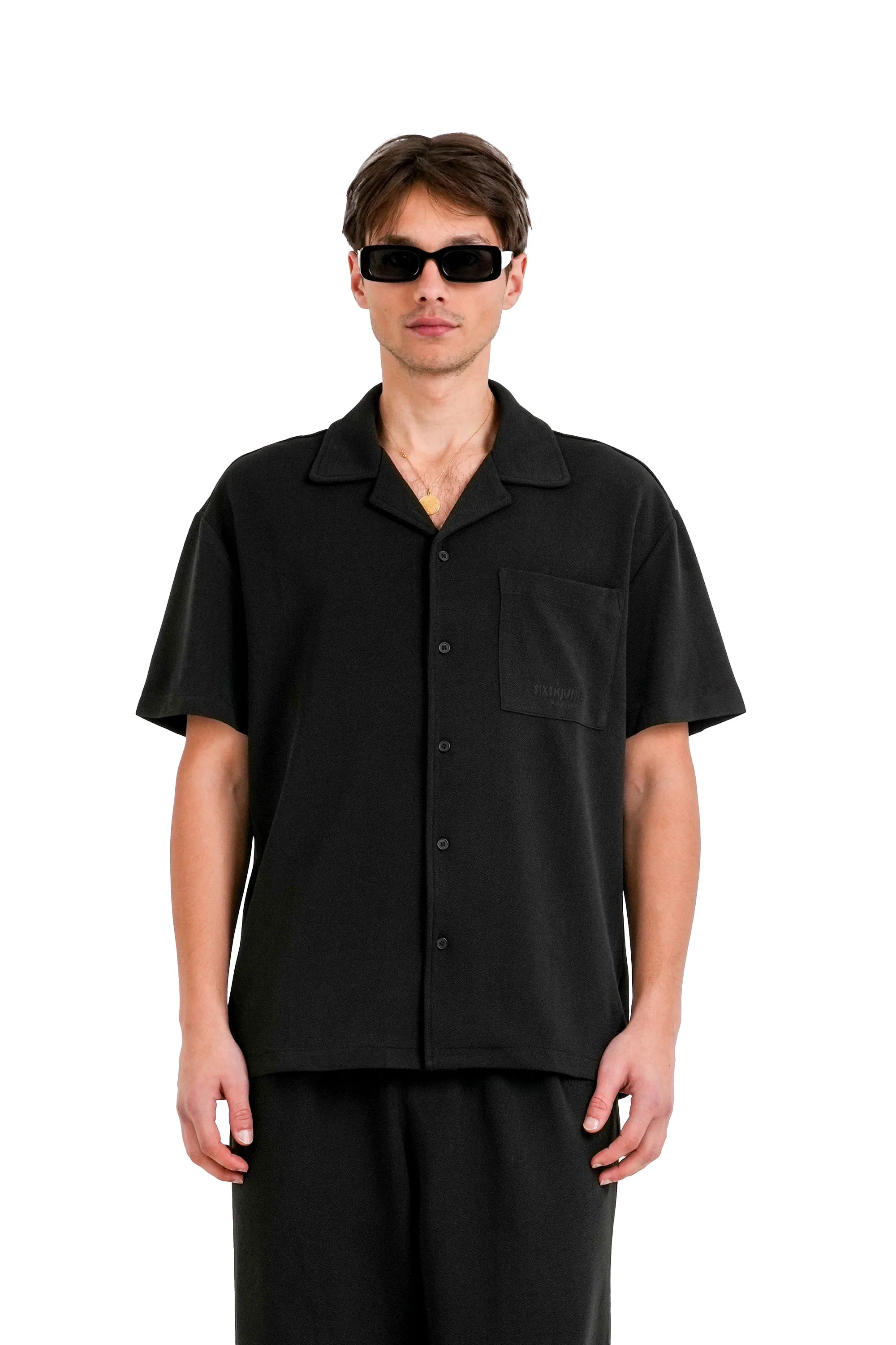 SIXTH JUNE CREPE FABRIC SHIRT BLACK