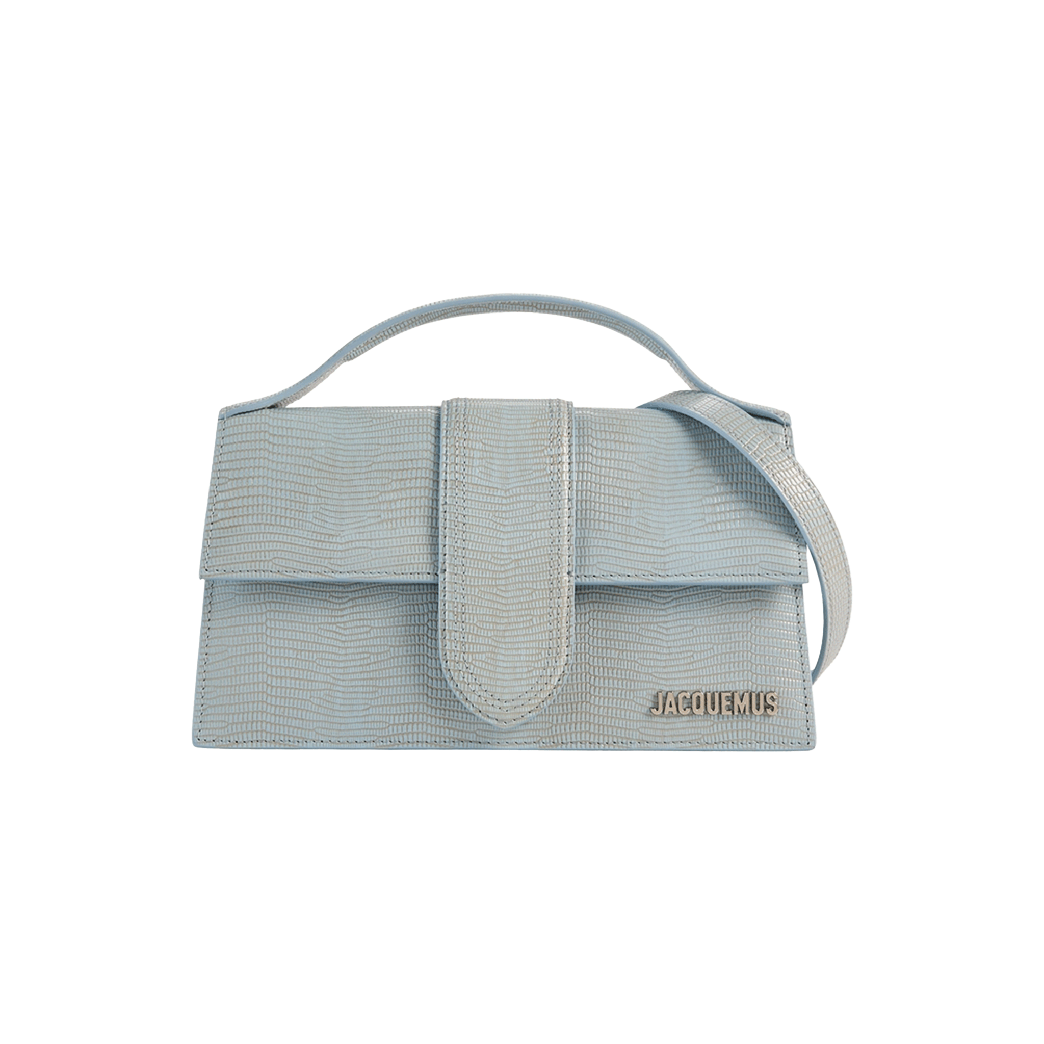 JACQUEMUS "LE GRAND BAMBINO" LIGHT BLUE LIZARD