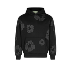 DENIM TEARS HOODIE BLACK ON BLACK