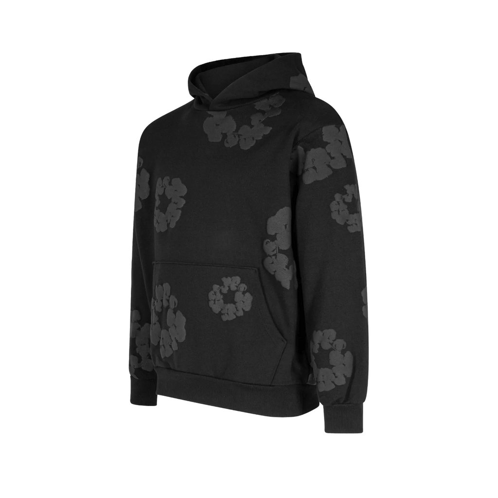 DENIM TEARS HOODIE BLACK ON BLACK