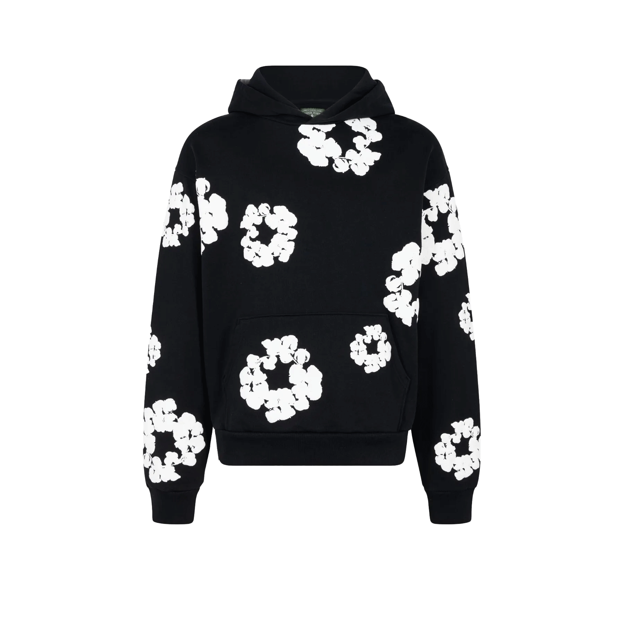DENIM TEARS HOODIE WHITE ON BLACK
