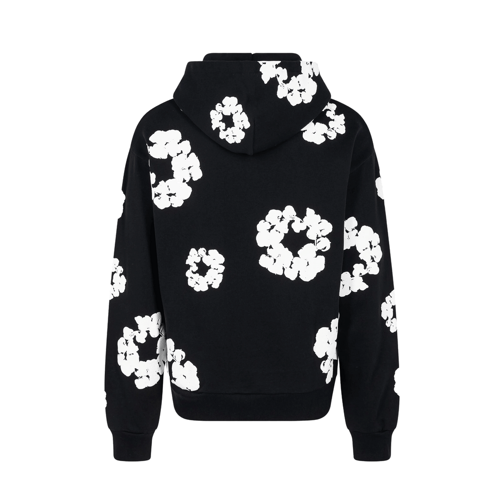 DENIM TEARS HOODIE WHITE ON BLACK